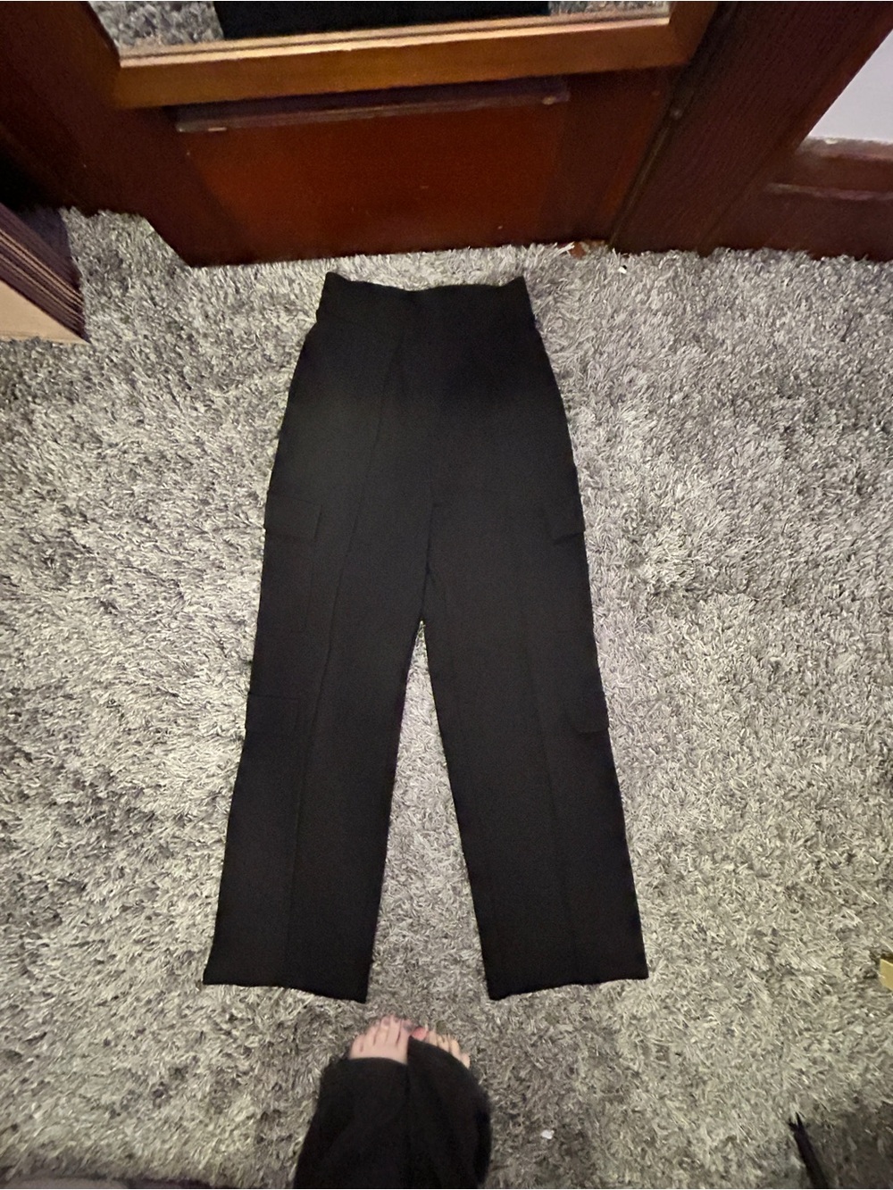 H&M Black Straight-Leg High-Waist Pants
